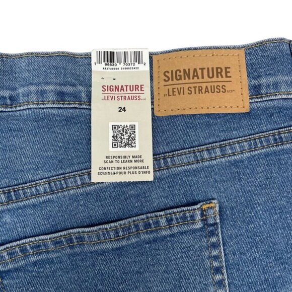 NWT Signature by Levi Strauss & Co Heritage High-Rise Bermuda Denim Short Sz 24 - Picture 9 of 9